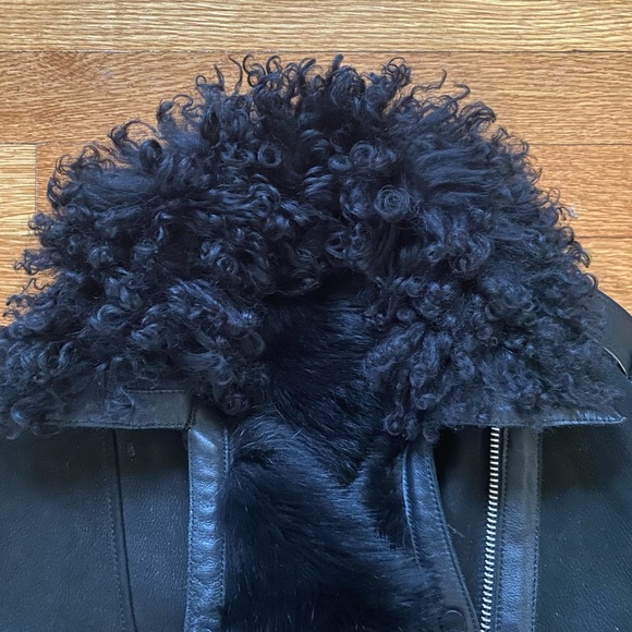 Allsaints Shearling Sheepskin Fur Jacket - Picture 7 of 8